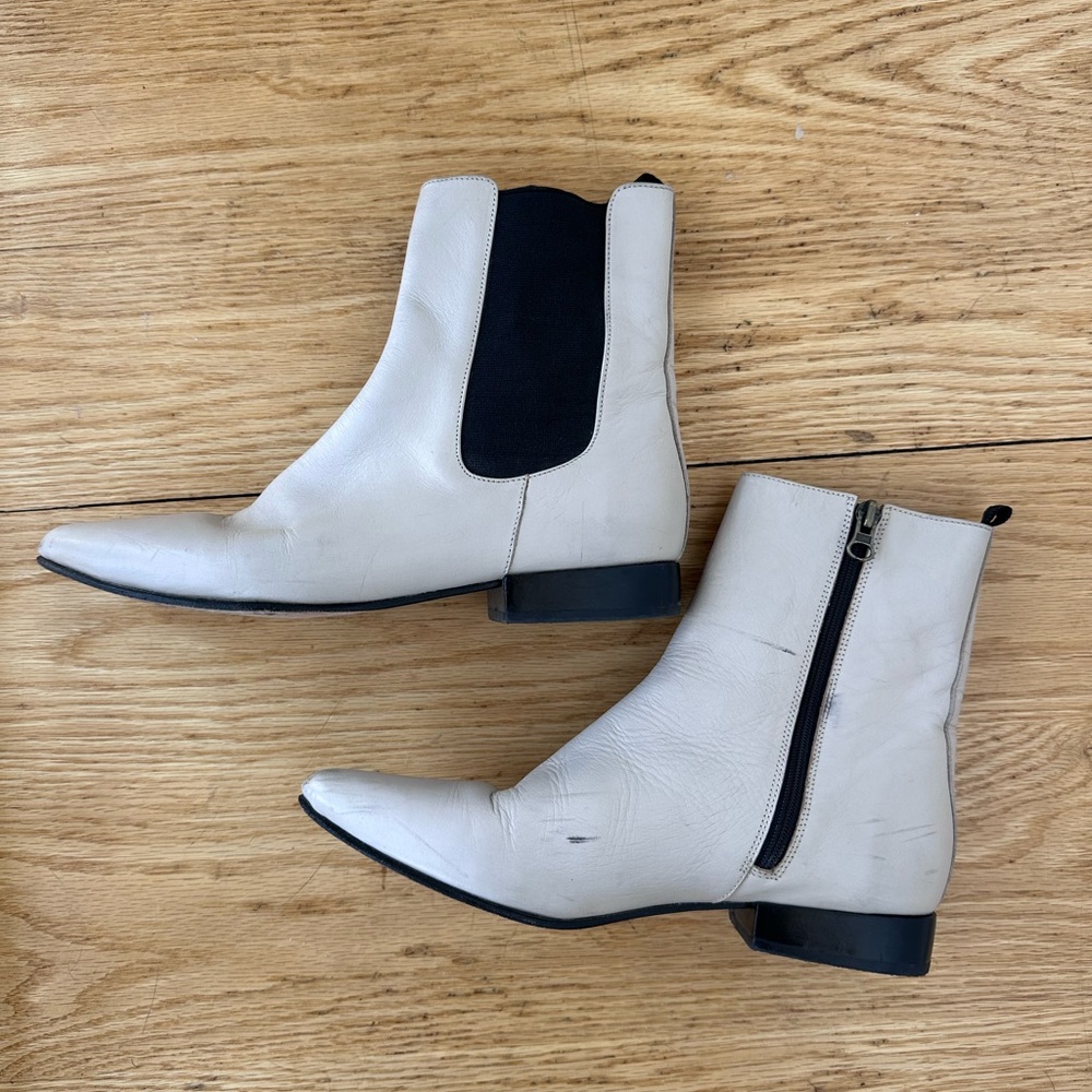 Rachel Comey - Cream Ankle Boots with Black Accents size 7